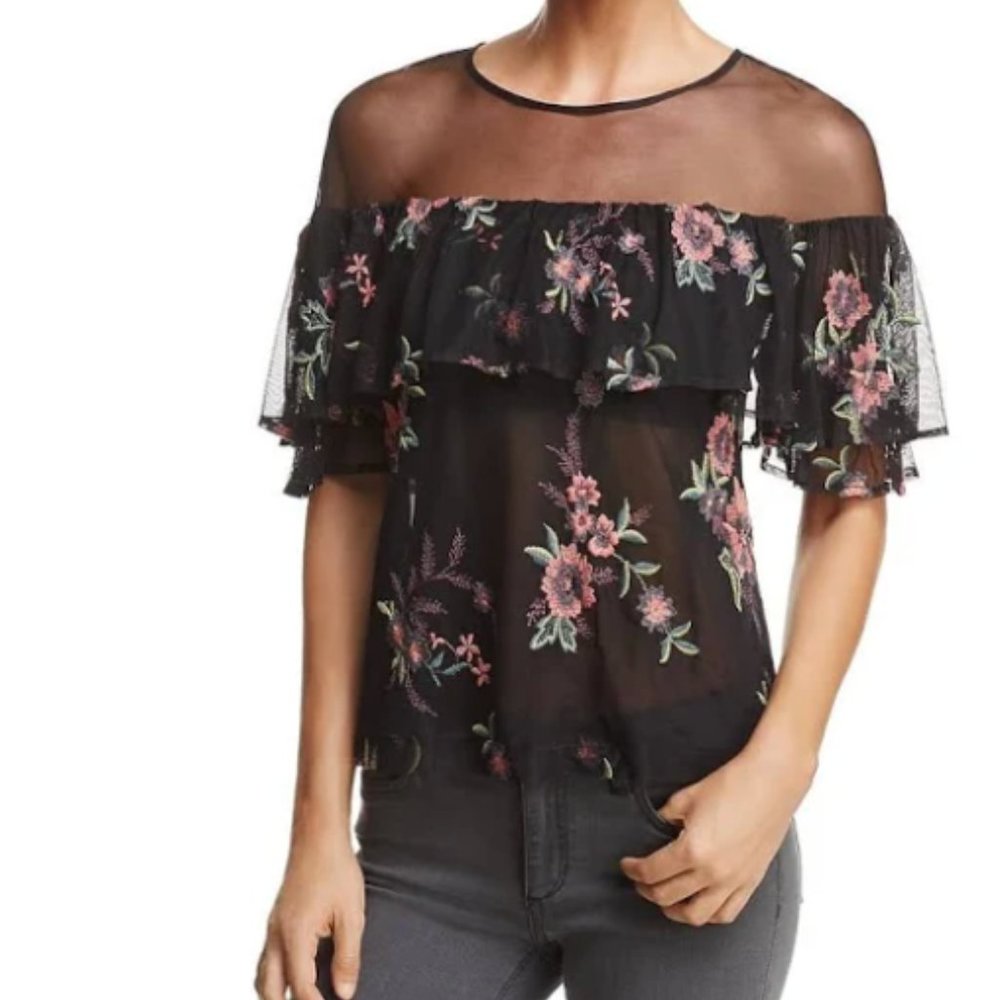 BB Dakota Floral Mesh Blouse